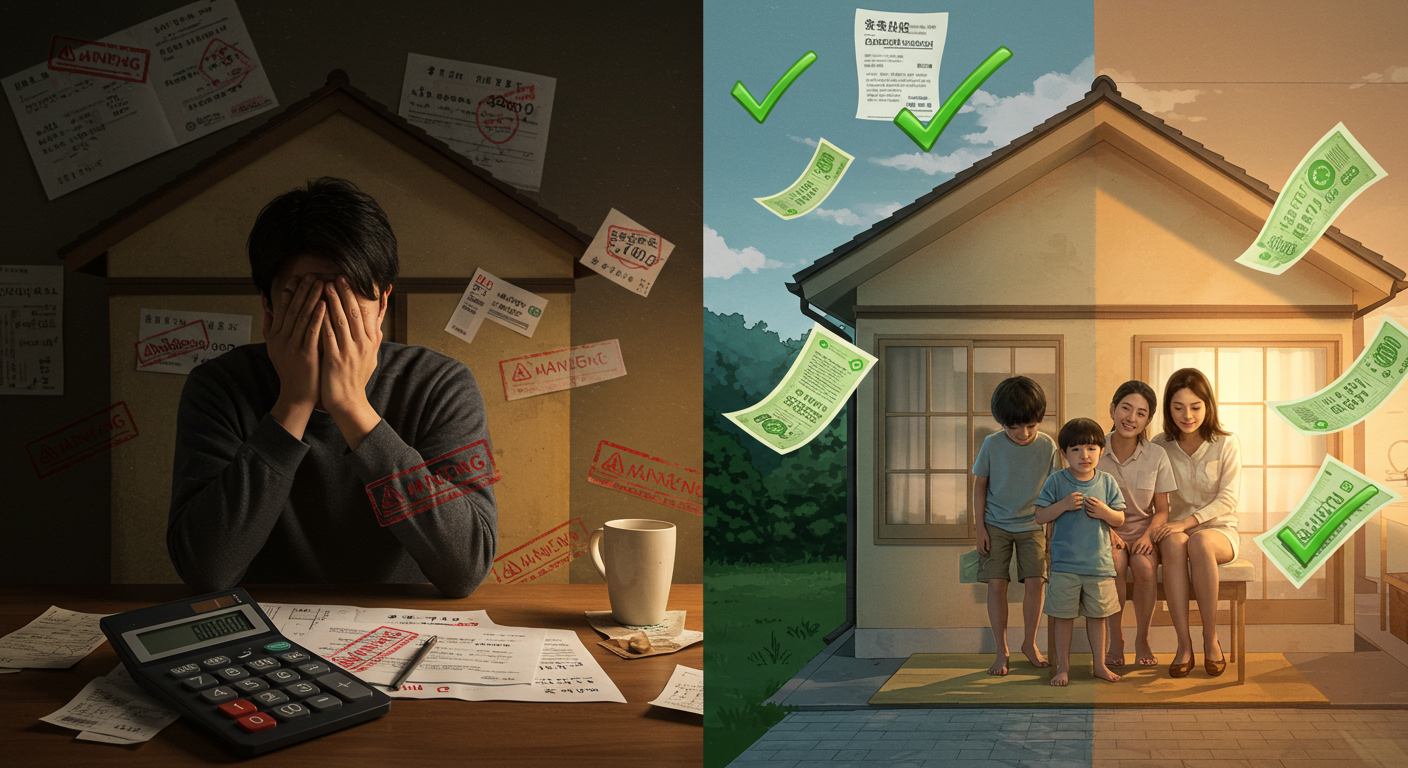住宅ローン破綻寸前でも家を失わない裏技|リースバックで月20万円の返済が7万円になった実例集