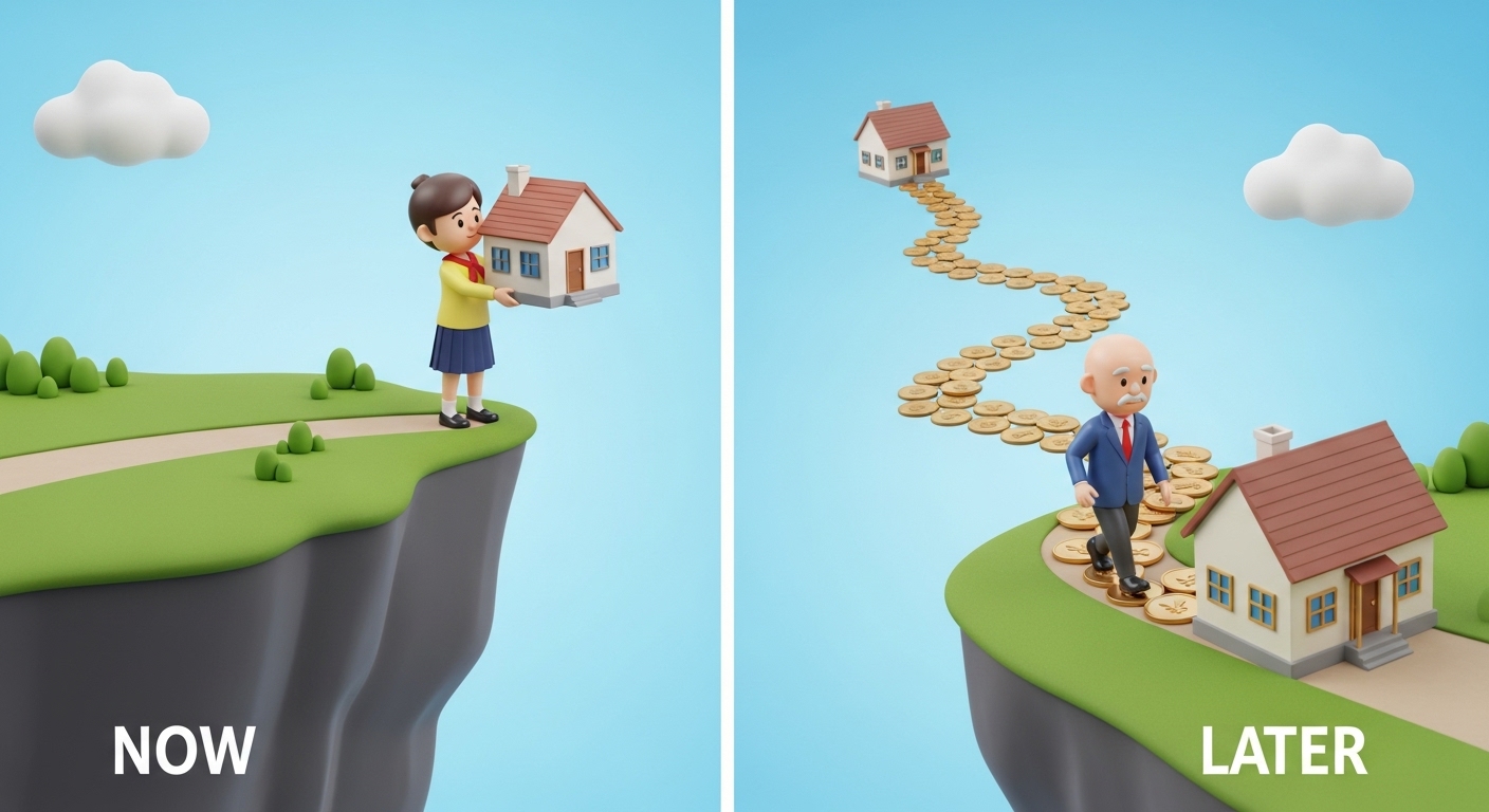 フルローン vs 5年待って頭金