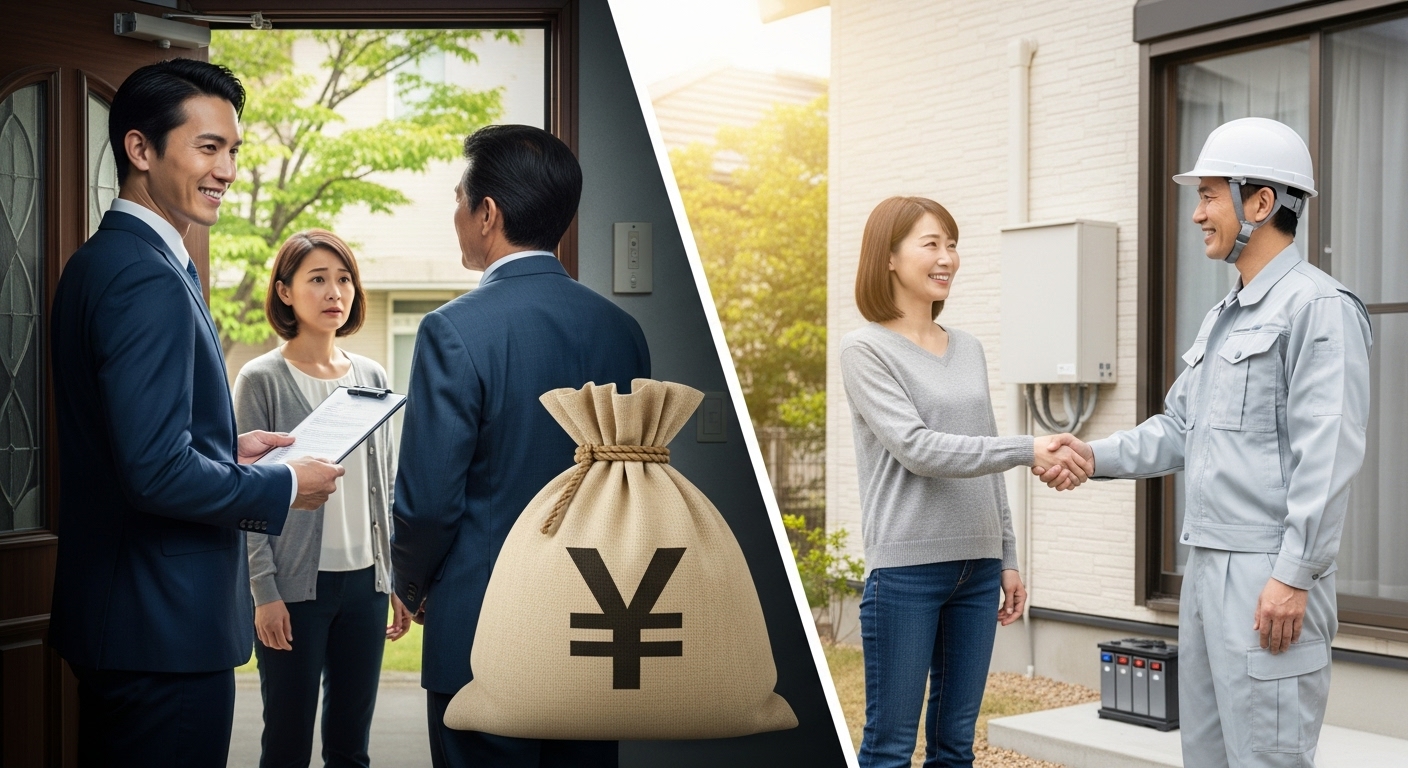 【警告】蓄電池の訪問販売で「100万円」損する前に!適正価格を知るための「相見積もり」必須ガイド