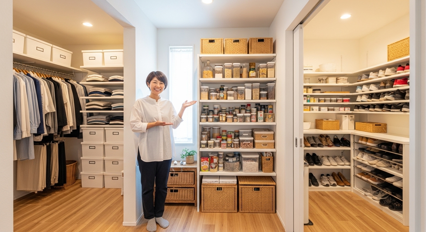 収納を十分確保して成功している4家族