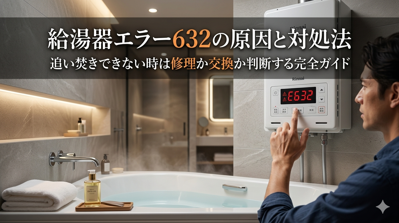 給湯器エラー632の原因と対処法｜追い焚きできない時は修理か交換か判断する完全ガイド