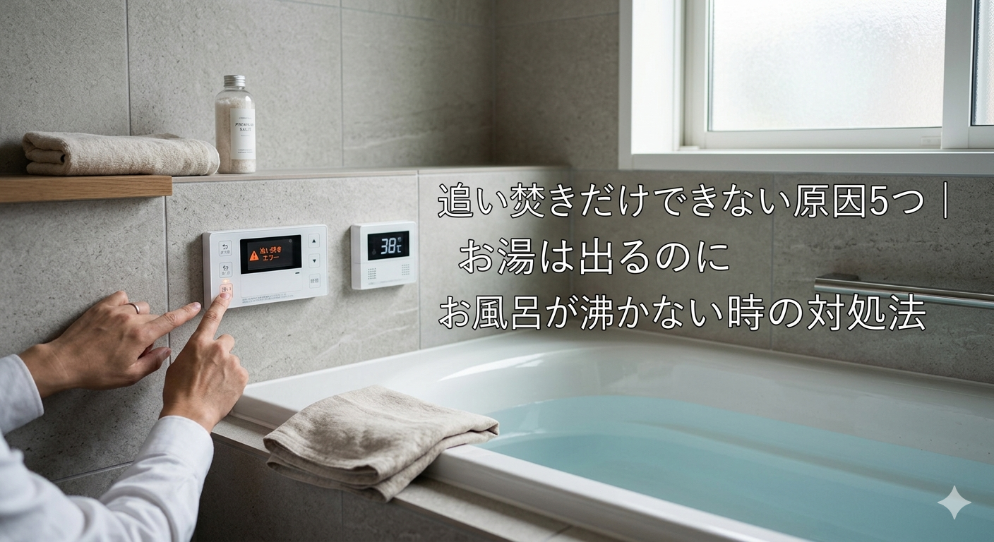 追い焚きだけできない原因5つ｜お湯は出るのにお風呂が沸かない時の対処法