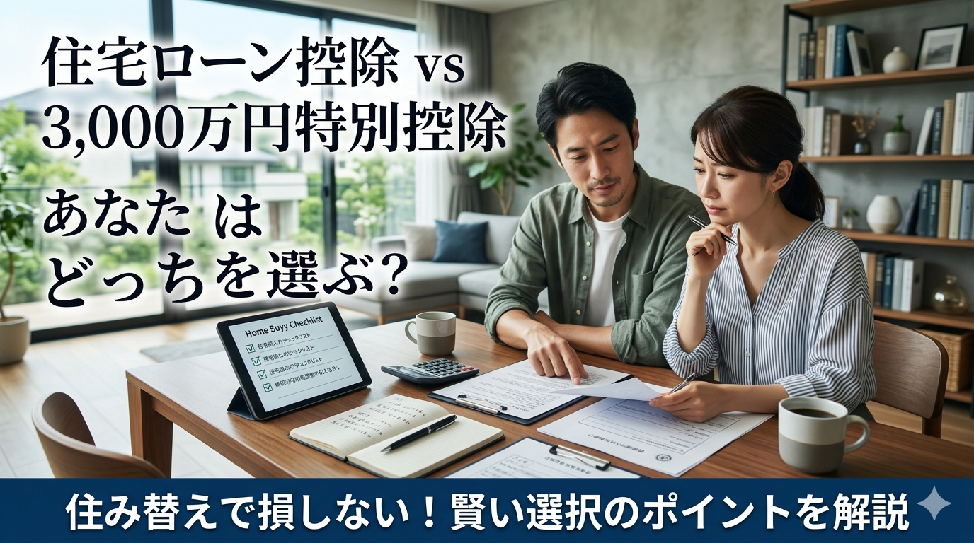 住宅ローン控除と3,000万円特別控除は併用できない！住み替えで損しない選び方【シミュレーション付き】