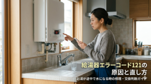 給湯器エラーコード121の原因と直し方｜お湯が途中で水になる時の修理・交換判断ガイド
