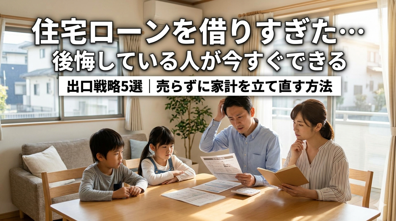 住宅ローンを借りすぎた…後悔している人が今すぐできる出口戦略5選｜売らずに家計を立て直す方法
