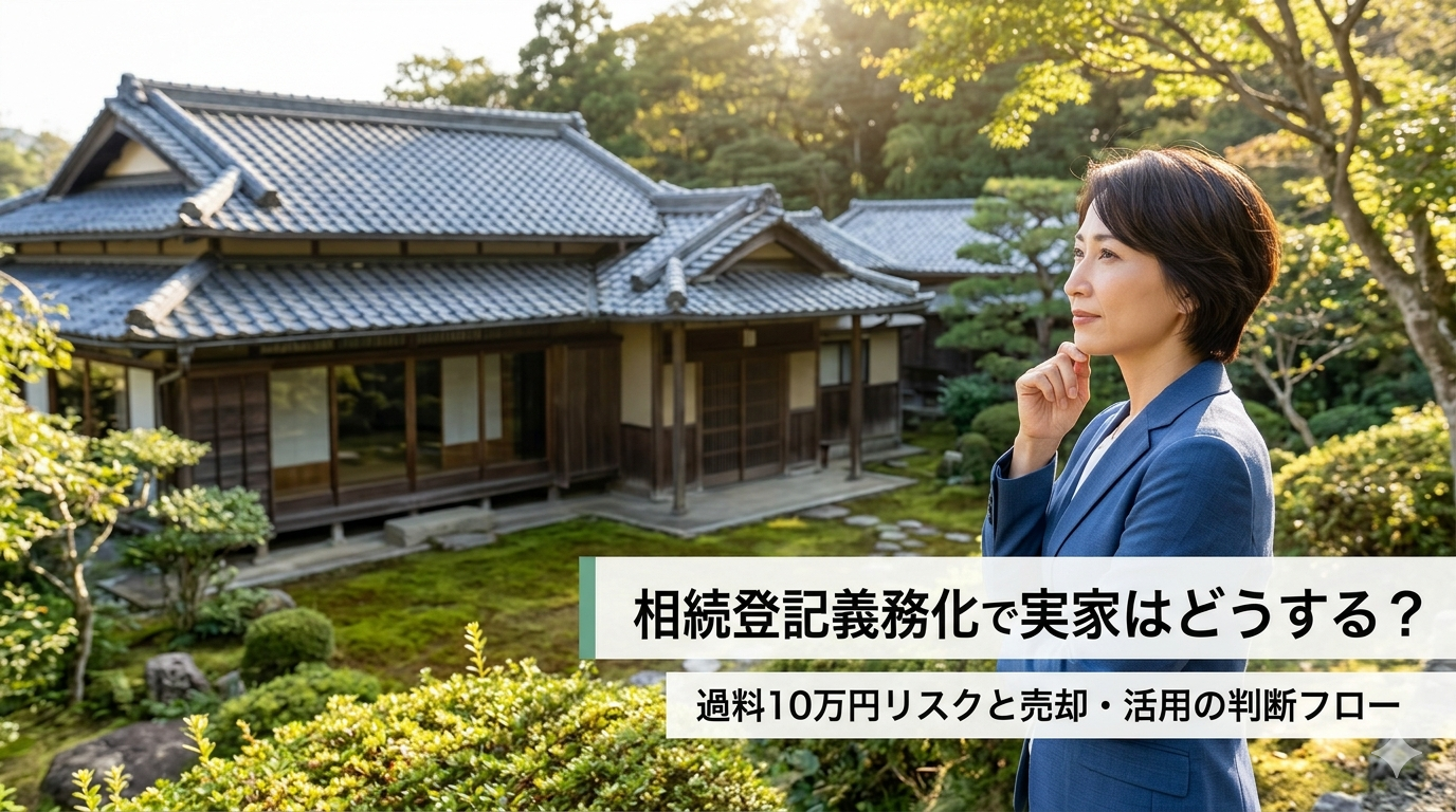 相続登記義務化で実家はどうする？過料10万円リスクと売却・活用の判断フロー
