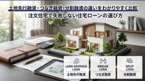 土地先行融資・つなぎ融資・分割融資の違いをわかりやすく比較｜注文住宅で失敗しない住宅ローンの選び方