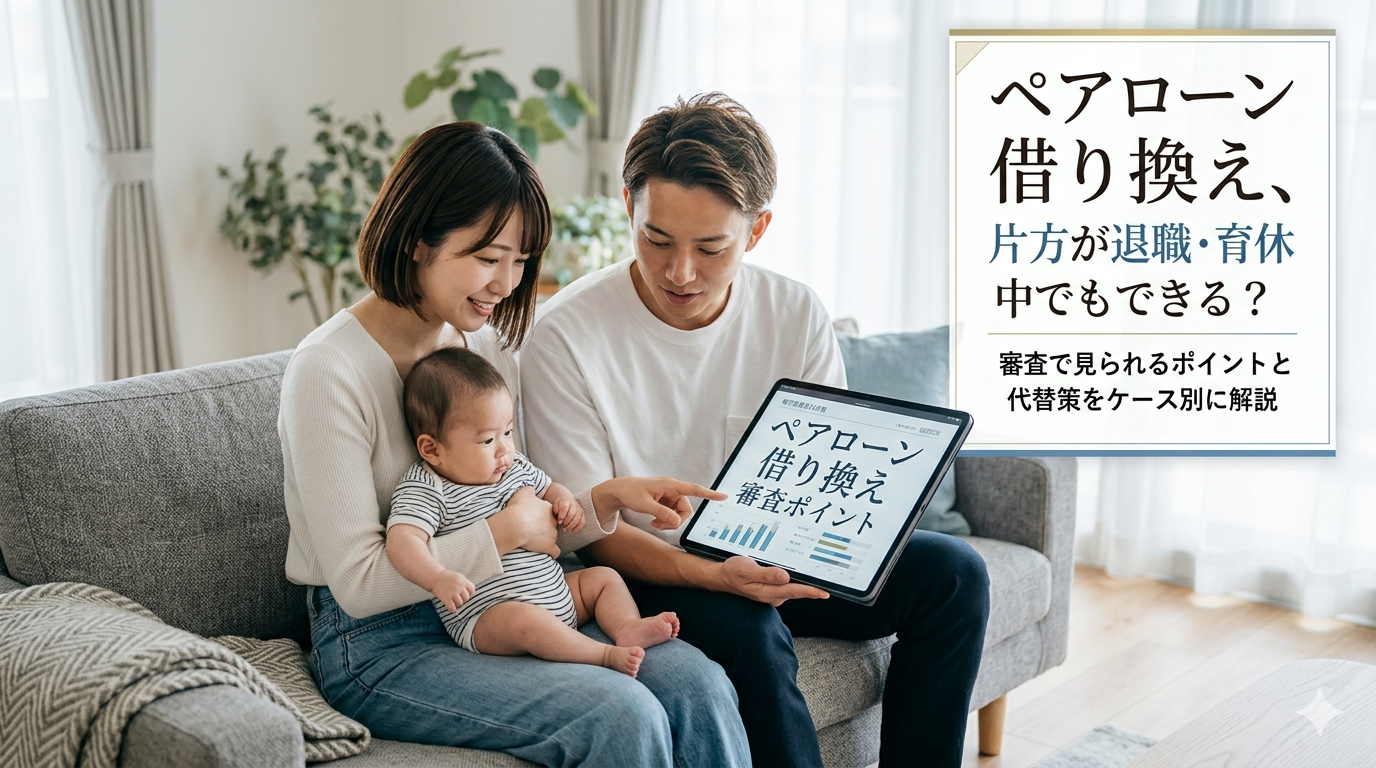 ペアローンは片方が退職・育休中でも借り換えできる？審査で見られるポイントと代替策をケース別に解説