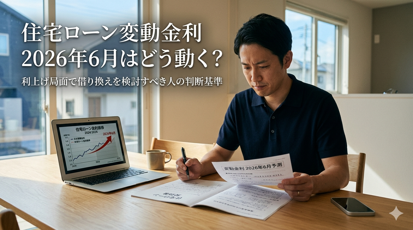 住宅ローン変動金利は2026年6月にどう動く？利上げ局面で借り換えを検討すべき人の判断基準