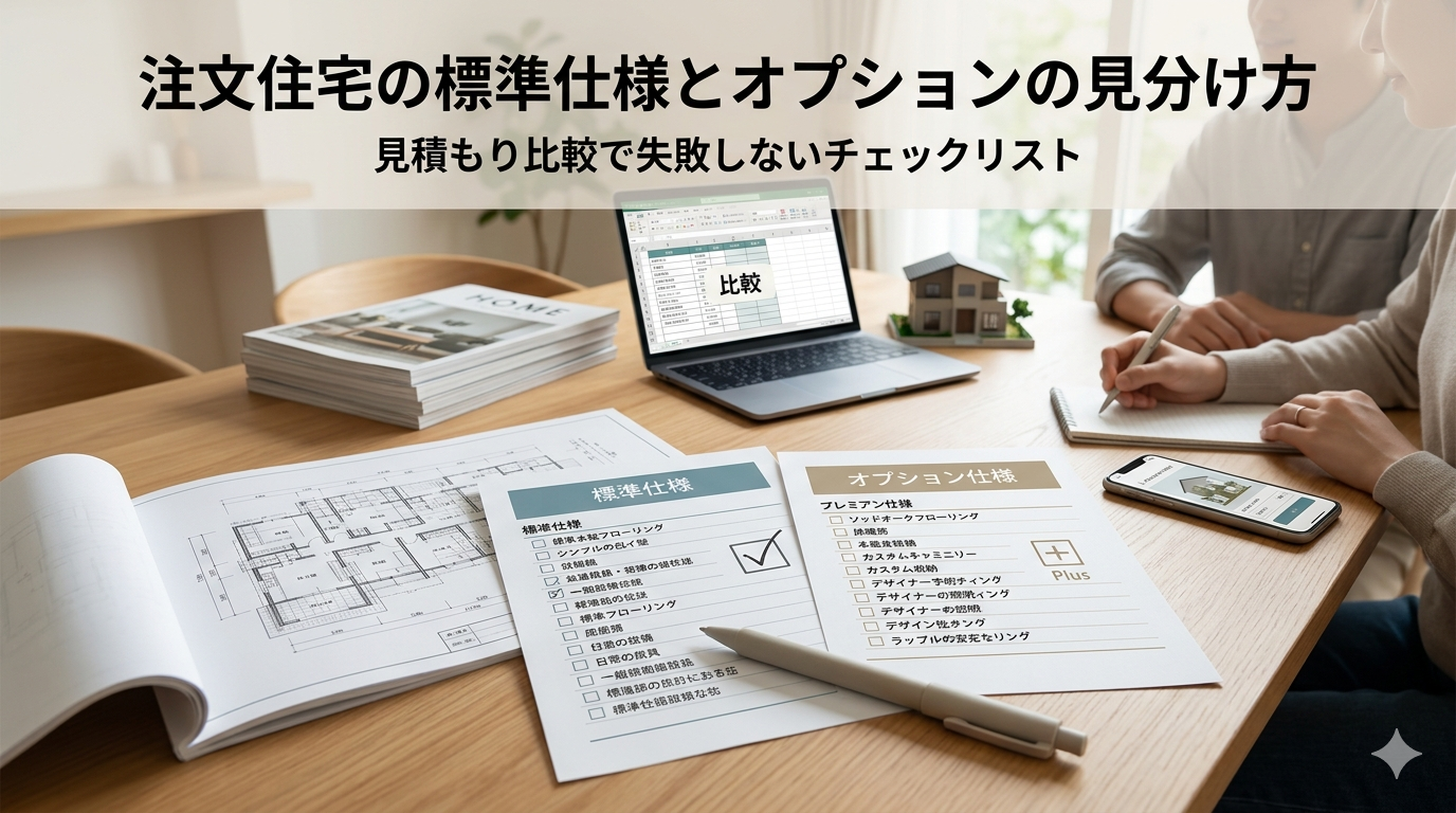 注文住宅の標準仕様とオプションの見分け方｜見積もり比較で失敗しないチェックリスト
