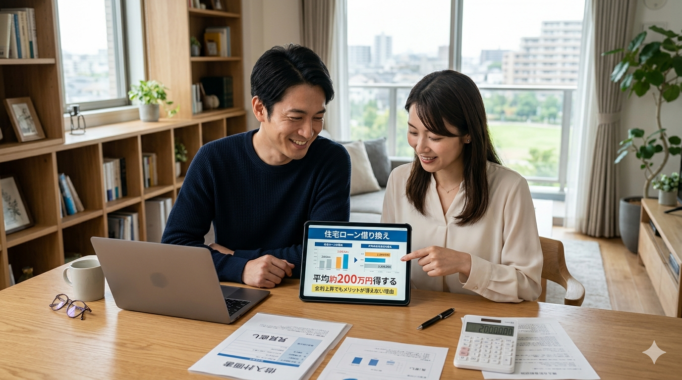 【2026年最新】住宅ローン借り換えは「今さら」でも平均約200万円得する|金利上昇でもメリットが消えない理由