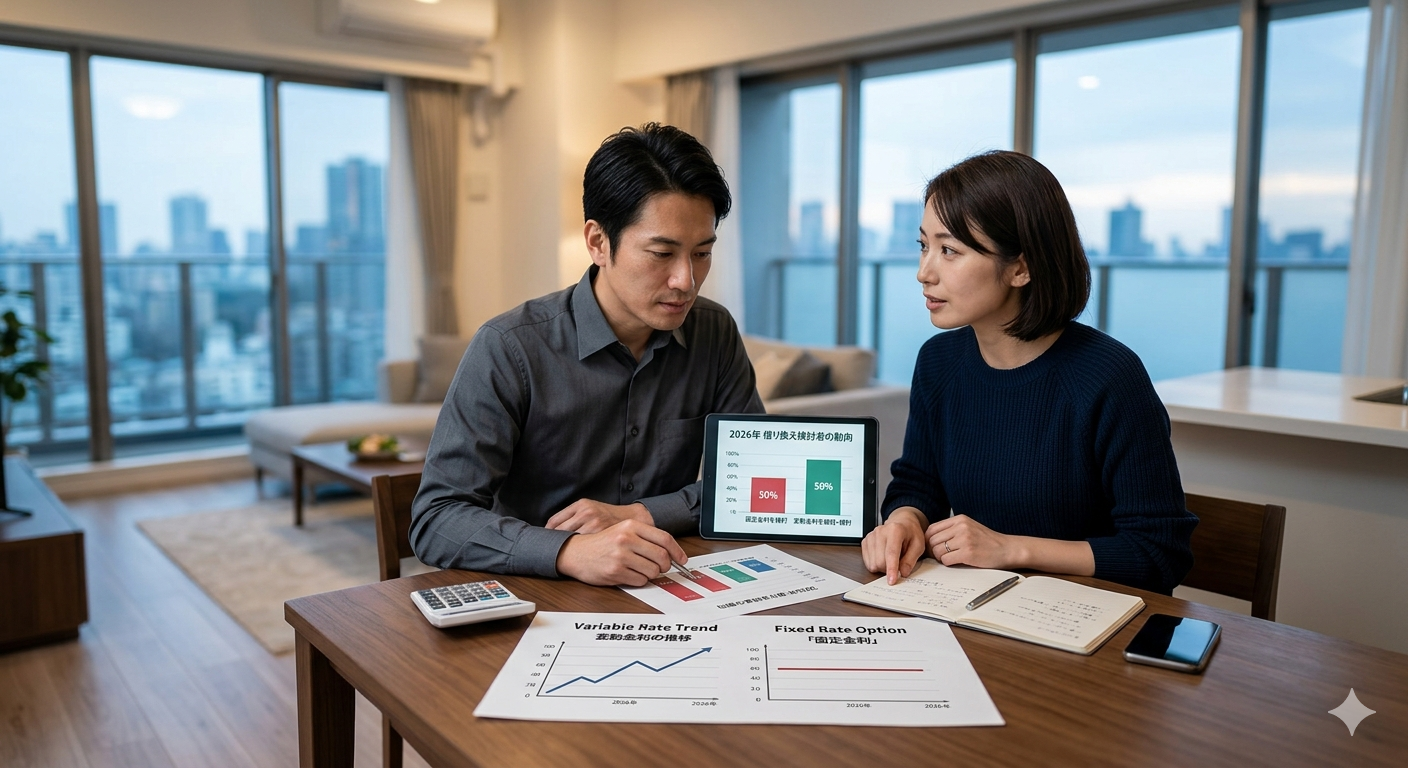 変動金利が上がってきた今、固定に乗り換えるべき?借り換え検討者の約半数が「固定検討」という2026年の最新動向から判断する