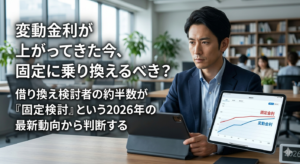 変動金利が上がってきた今、固定に乗り換えるべき?借り換え検討者の約半数が「固定検討」という2026年の最新動向から判断する