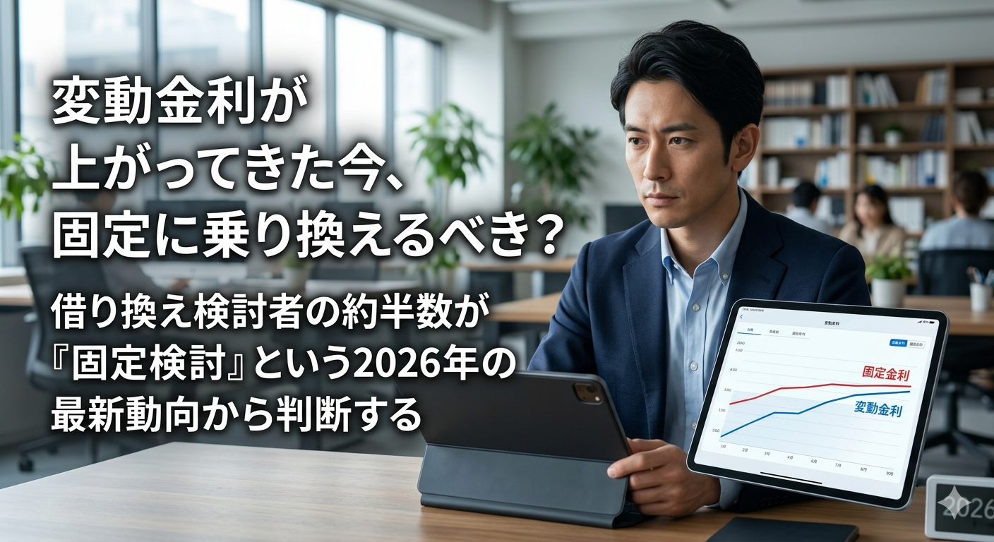 変動金利が上がってきた今、固定に乗り換えるべき？借り換え検討者の約半数が「固定検討」という2026年の最新動向から判断する
