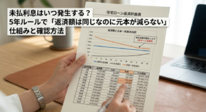 未払利息はいつ発生する?5年ルールで「返済額は同じなのに元本が減らない」仕組みと確認方法