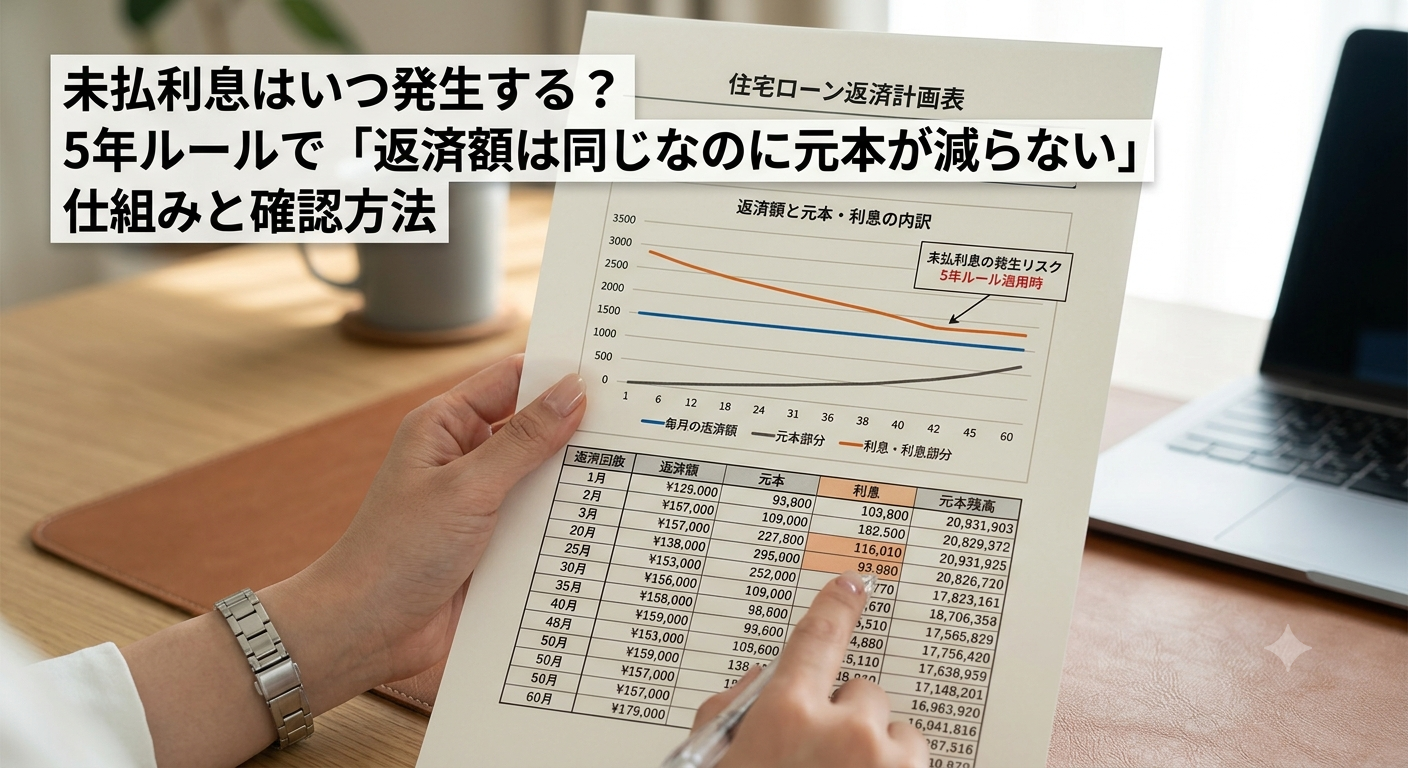 未払利息はいつ発生する?5年ルールで「返済額は同じなのに元本が減らない」仕組みと確認方法