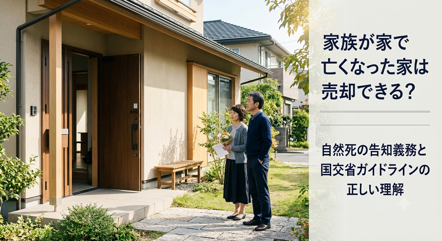 家族が家で亡くなった家は売却できる?自然死の告知義務と国交省ガイドラインの正しい理解