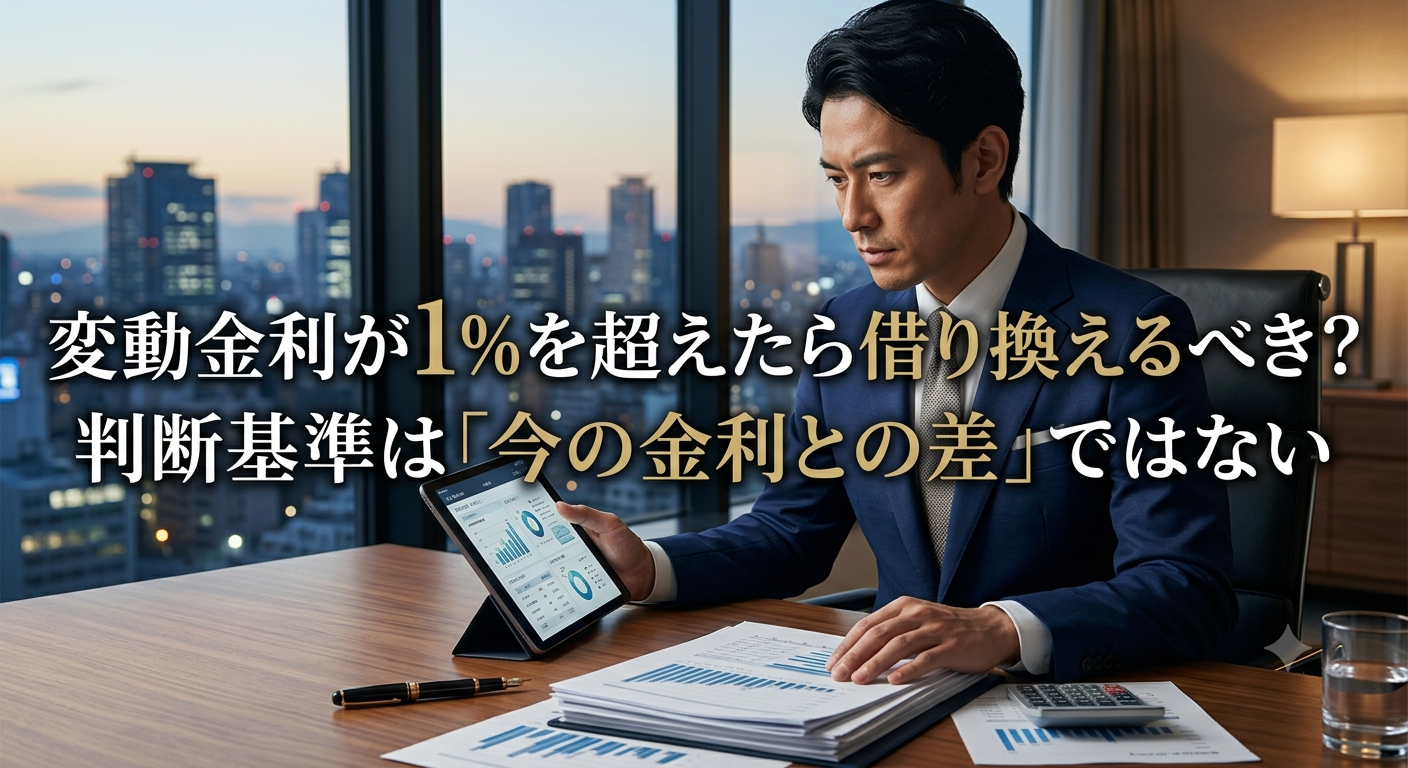 変動金利が1%を超えたら借り換えるべき?判断基準は「今の金利との差」ではない【2026年版】
