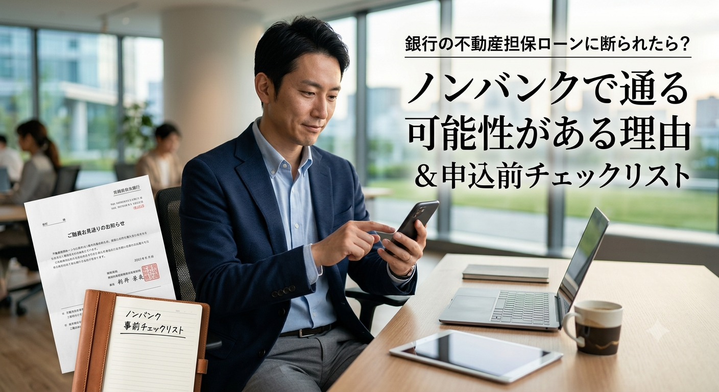 銀行の不動産担保ローンに断られたら?ノンバンクで通る可能性がある理由と申込前チェックリスト