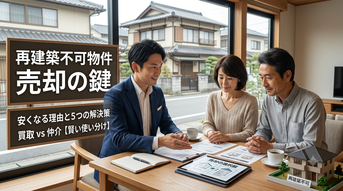 再建築不可物件は売却できる?相場より安くなる理由と高く売る5つの方法【買取と仲介の使い分け】